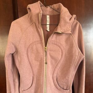 lululemon athletica pink scuba full zip hoodie sweatshirt jacket size 8
